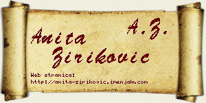 Anita Ziriković vizit kartica